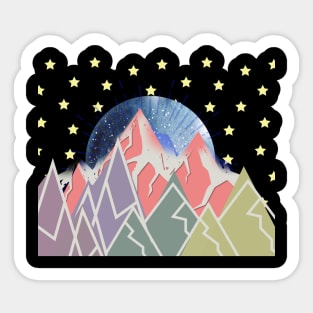 The mountains are my life - nighttime Sticker